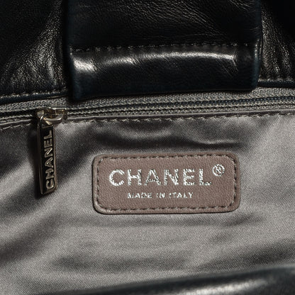 Chanel Lambskin Patchwork Accordion Flap Black White 6 of 8