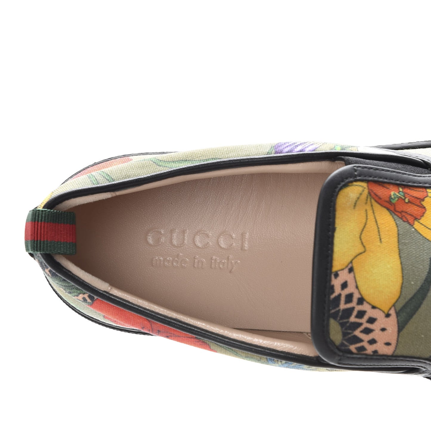 Canvas Miro Soft Calfskin Web Floral Snake Print Mens Dublin Slip On Sneakers 8 Militare Multicolor Black