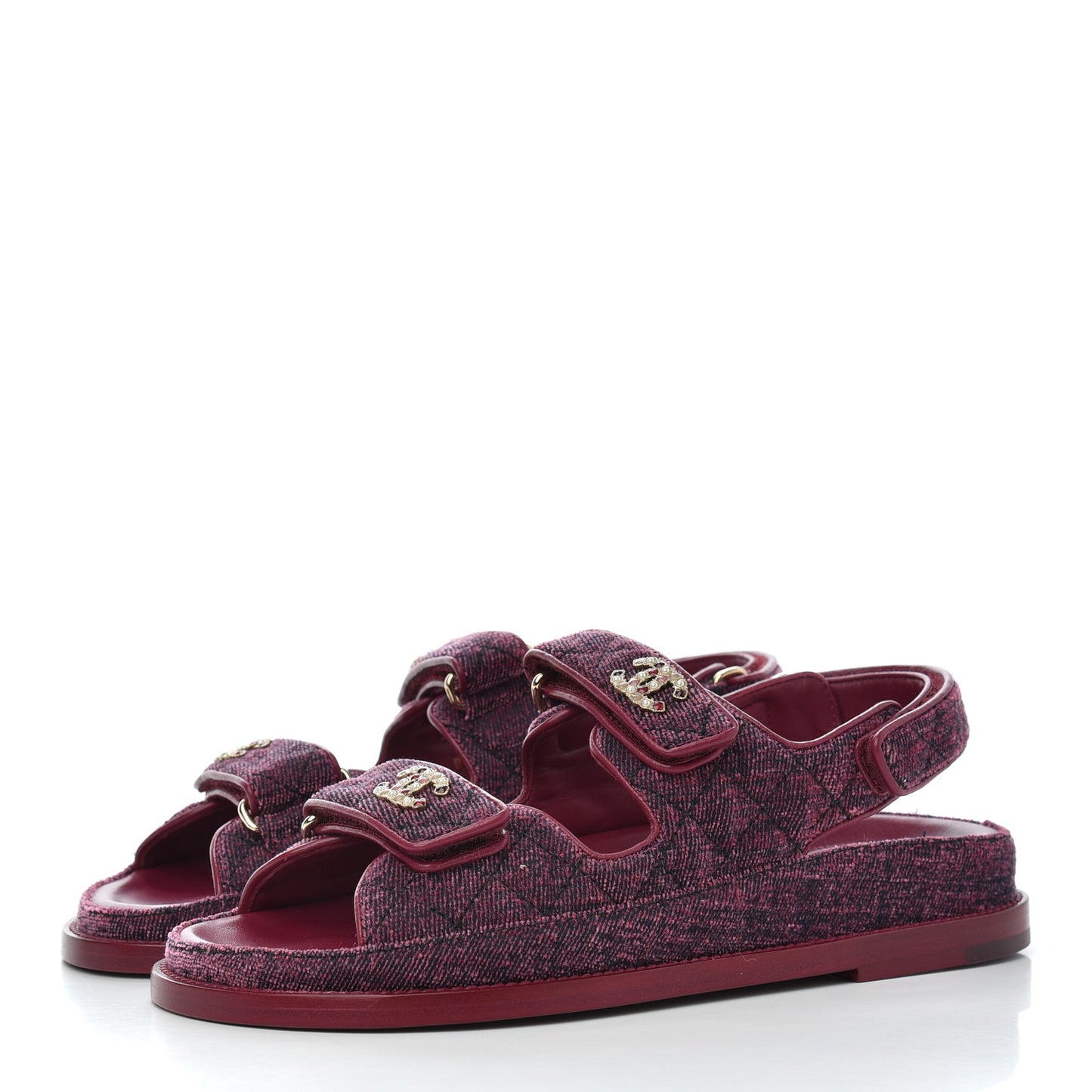 Velvet Velcro Dad Sandals 37 Pink