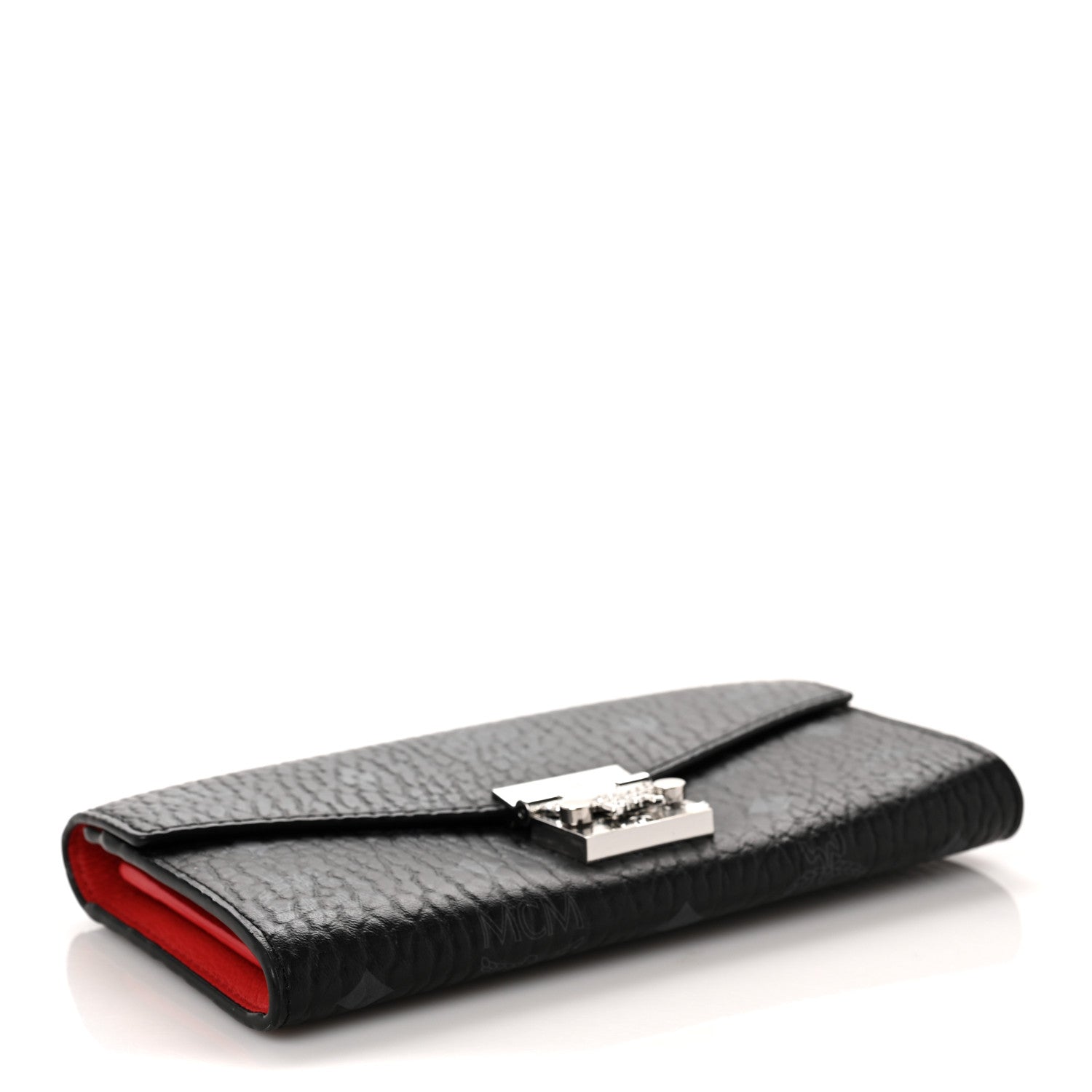 MCM Visetos Large Patricia Wallet On Chain Black Red 3 of 8