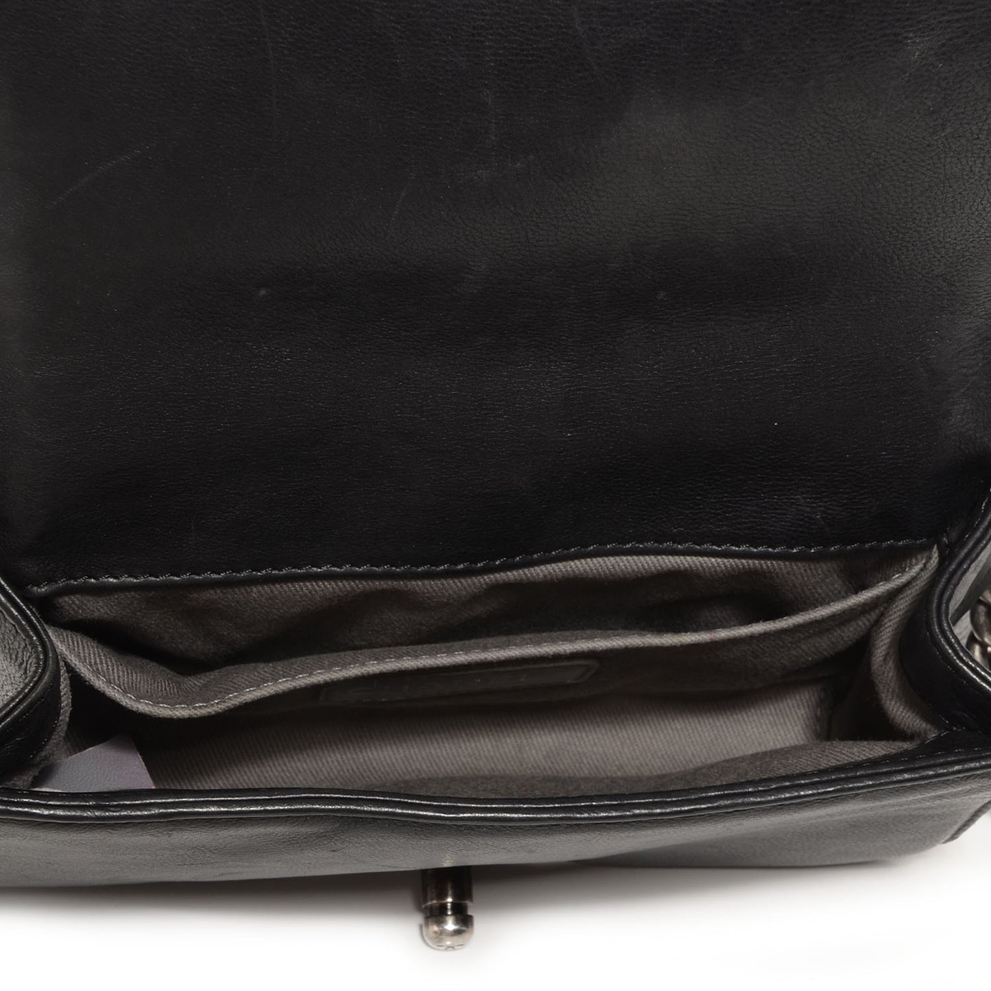 Calfskin Embossed Crystal Small Boy Flap Black