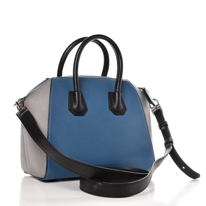 Givenchy Sugar Goatskin Mini Tri-Color Antigona Blue Grey Black 4 of 10