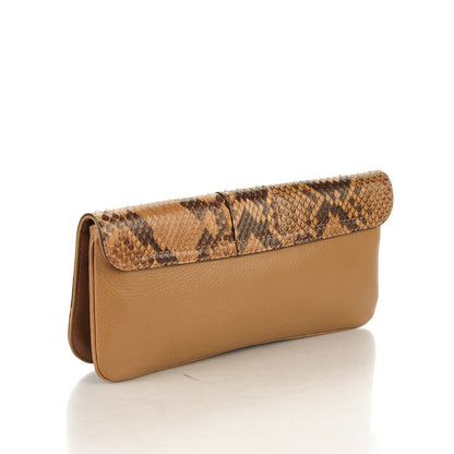 Gucci Python Deerskin Greenwich Clutch Brown 3 of 7