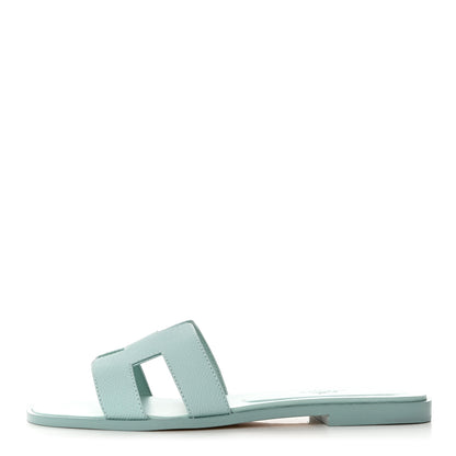 Hermes Epsom Oran Sandals 38 Vert Embrun 1 of 10