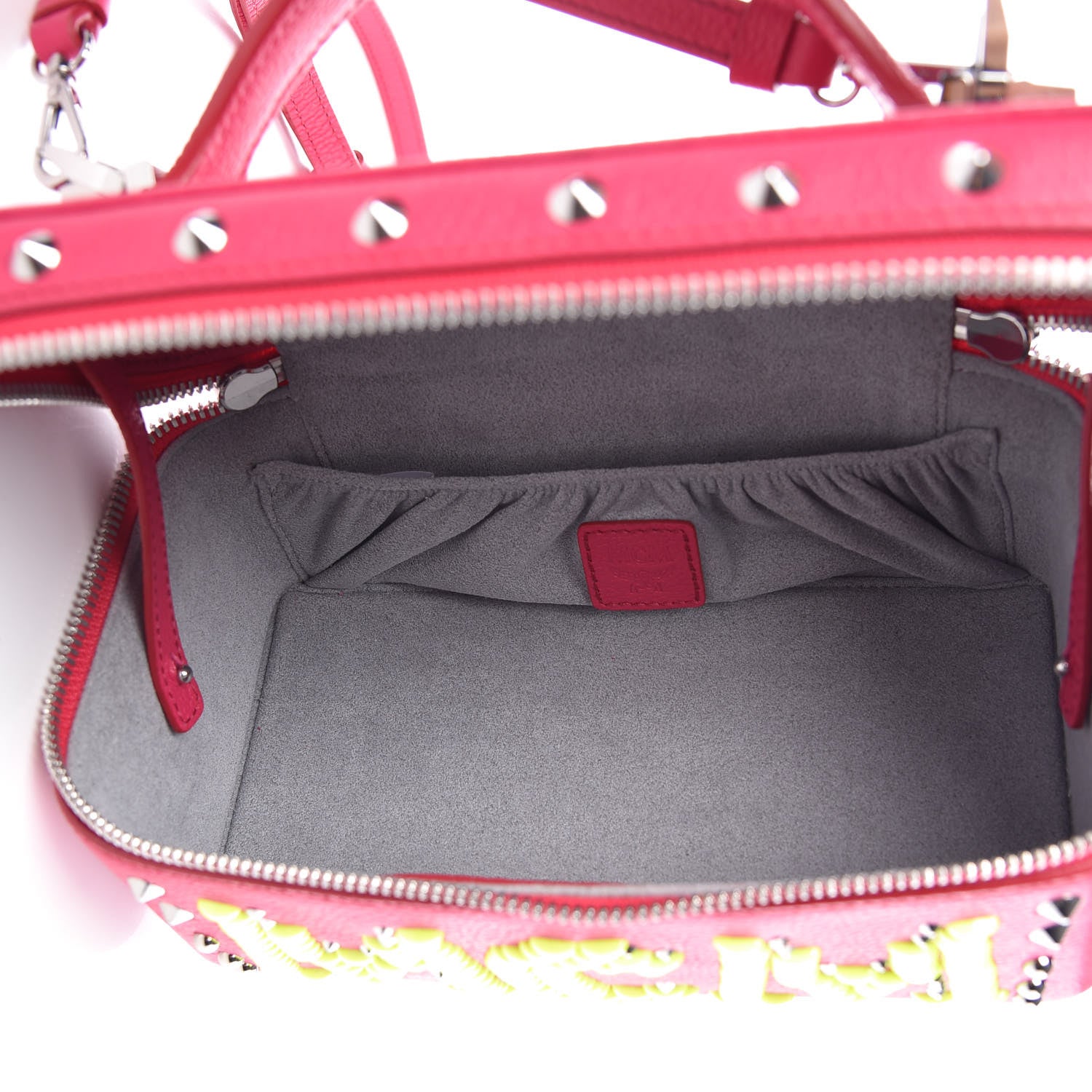 MCM Calfskin Neon Studded Rockstar Vanity Case Love Potion 5 of 8