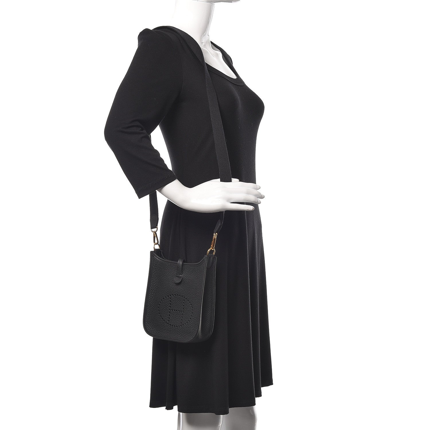Hermes Taurillon Clemence Evelyne TPM Black 2 of 11