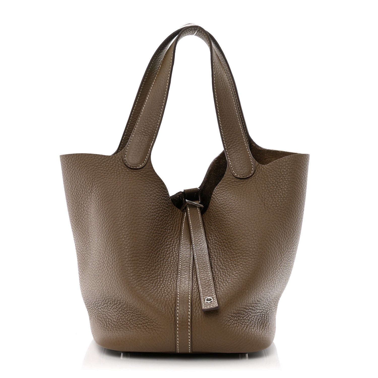 Hermes Taurillon Clemence Picotin Lock 22 MM Etoupe 1 of 12