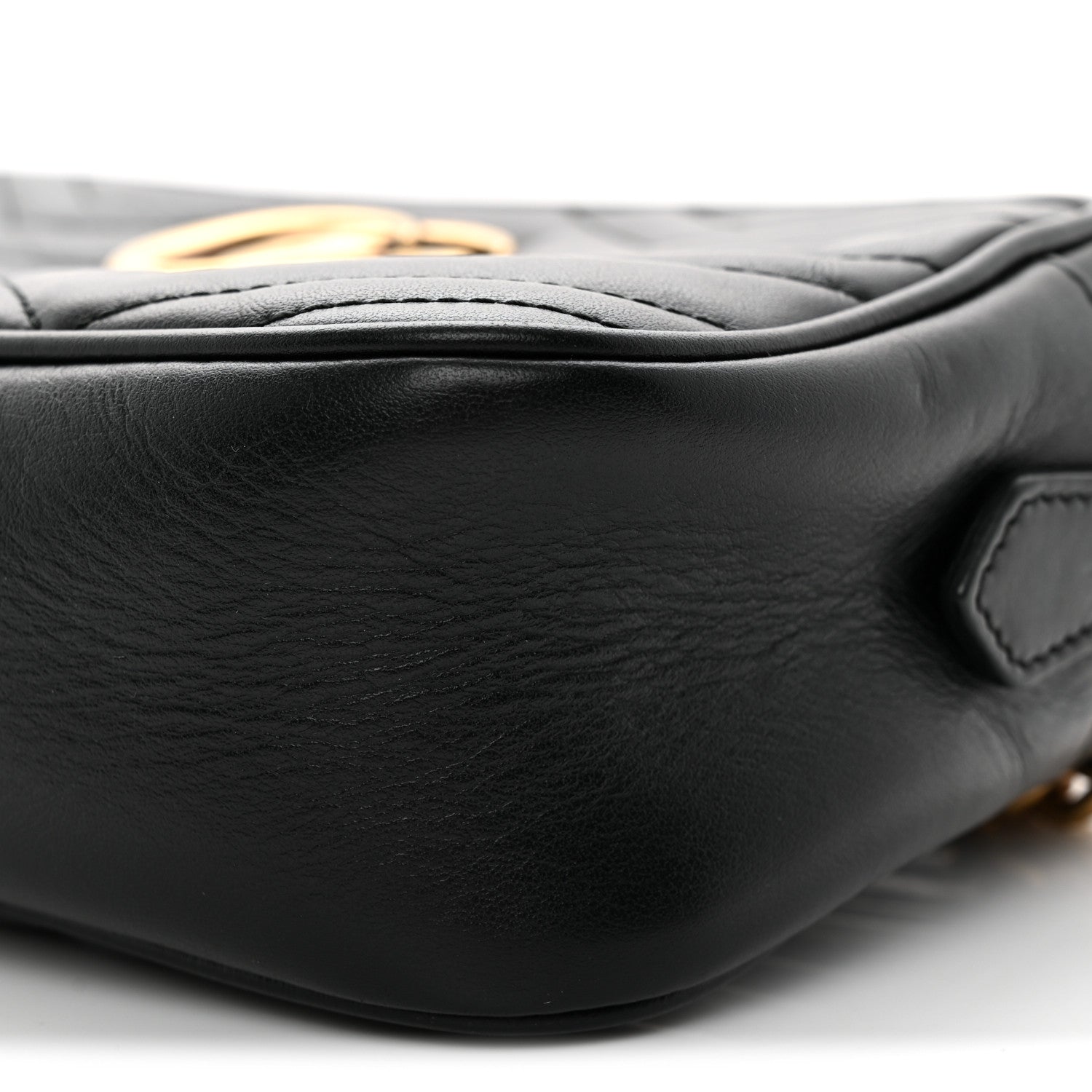 Gucci Calfskin Matelasse Small GG Marmont Chain Shoulder Bag Black 12 of 12