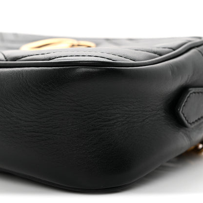 Gucci Calfskin Matelasse Small GG Marmont Chain Shoulder Bag Black 12 of 12