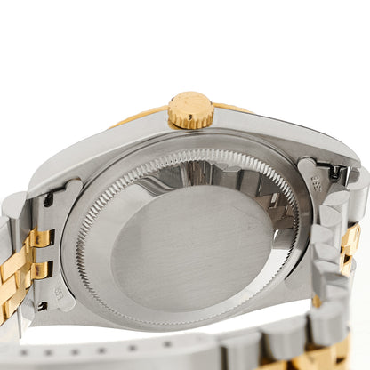 Rolex Stainless Steel 18K Yellow Gold 36mm Oyster Perpetual Datejust Watch Silver Roman 16233 4 of 5