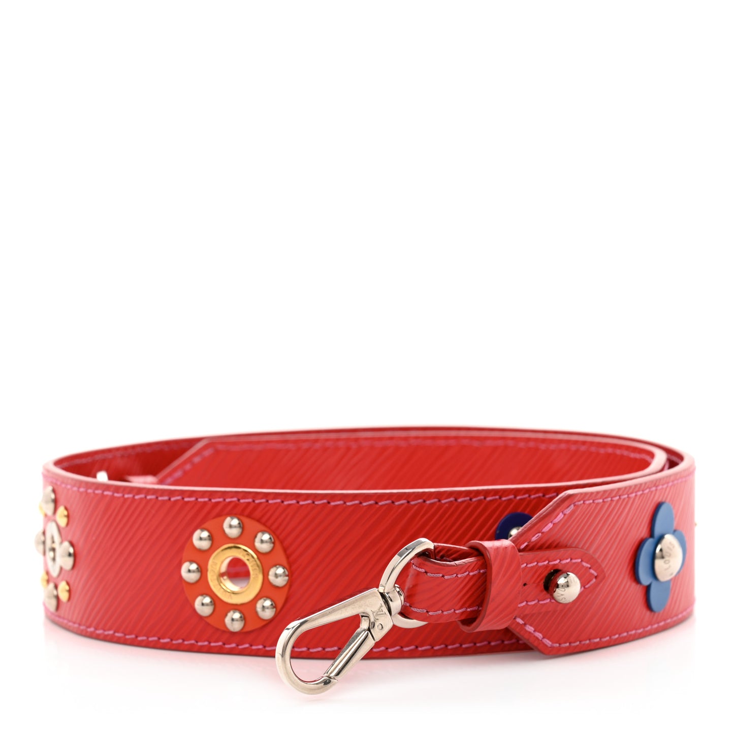 Epi Mechanical Flowers Bandouliere Shoulder Strap Coquelicot