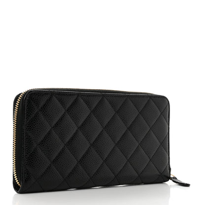Chanel Caviar Quilted Large Gusset Zip Around Wallet Black 3 of 8