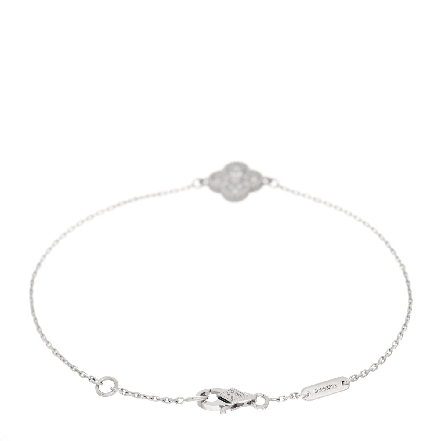 18K White Gold Diamond Sweet Alhambra Bracelet