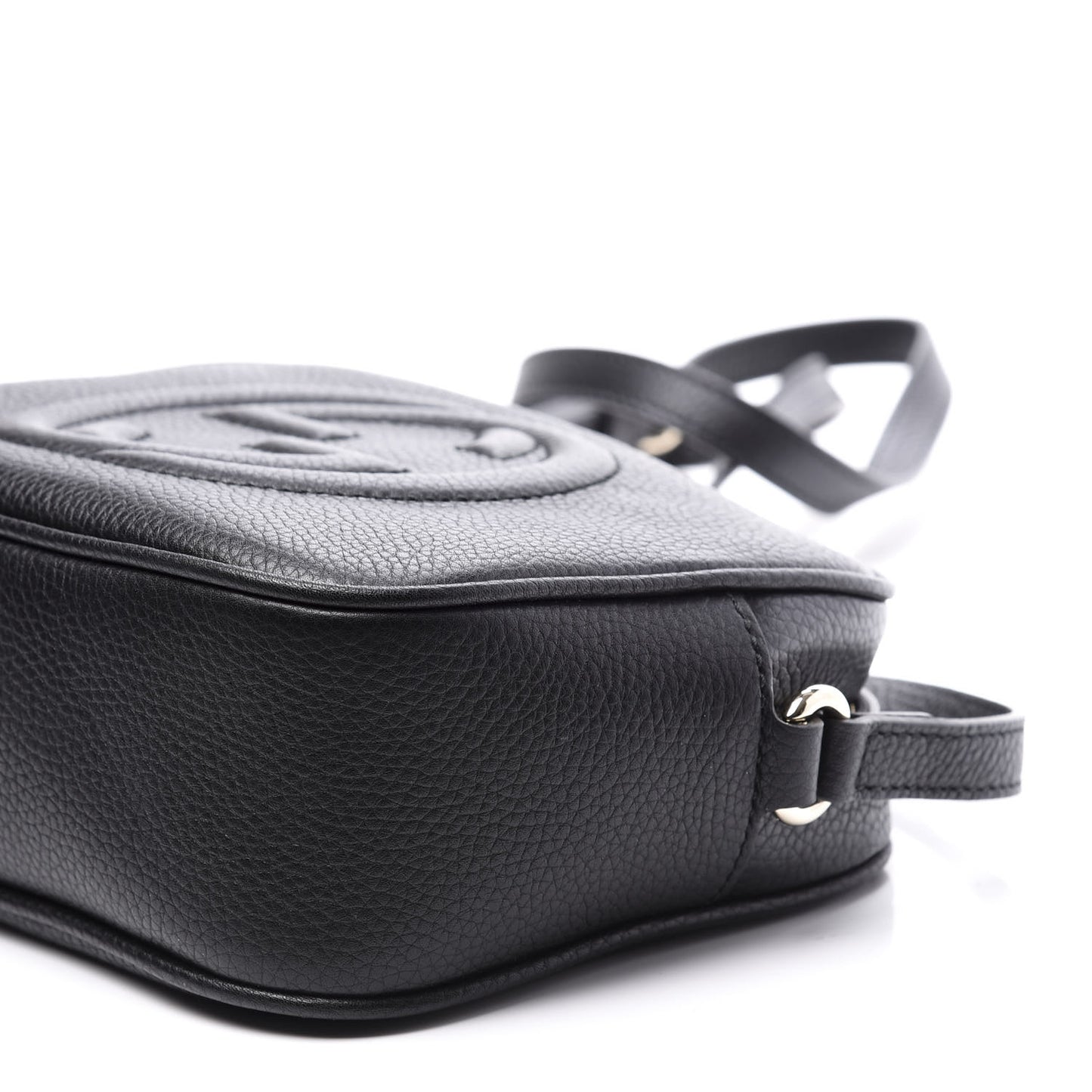 Pebbled Calfskin Small Soho Disco Bag Black
