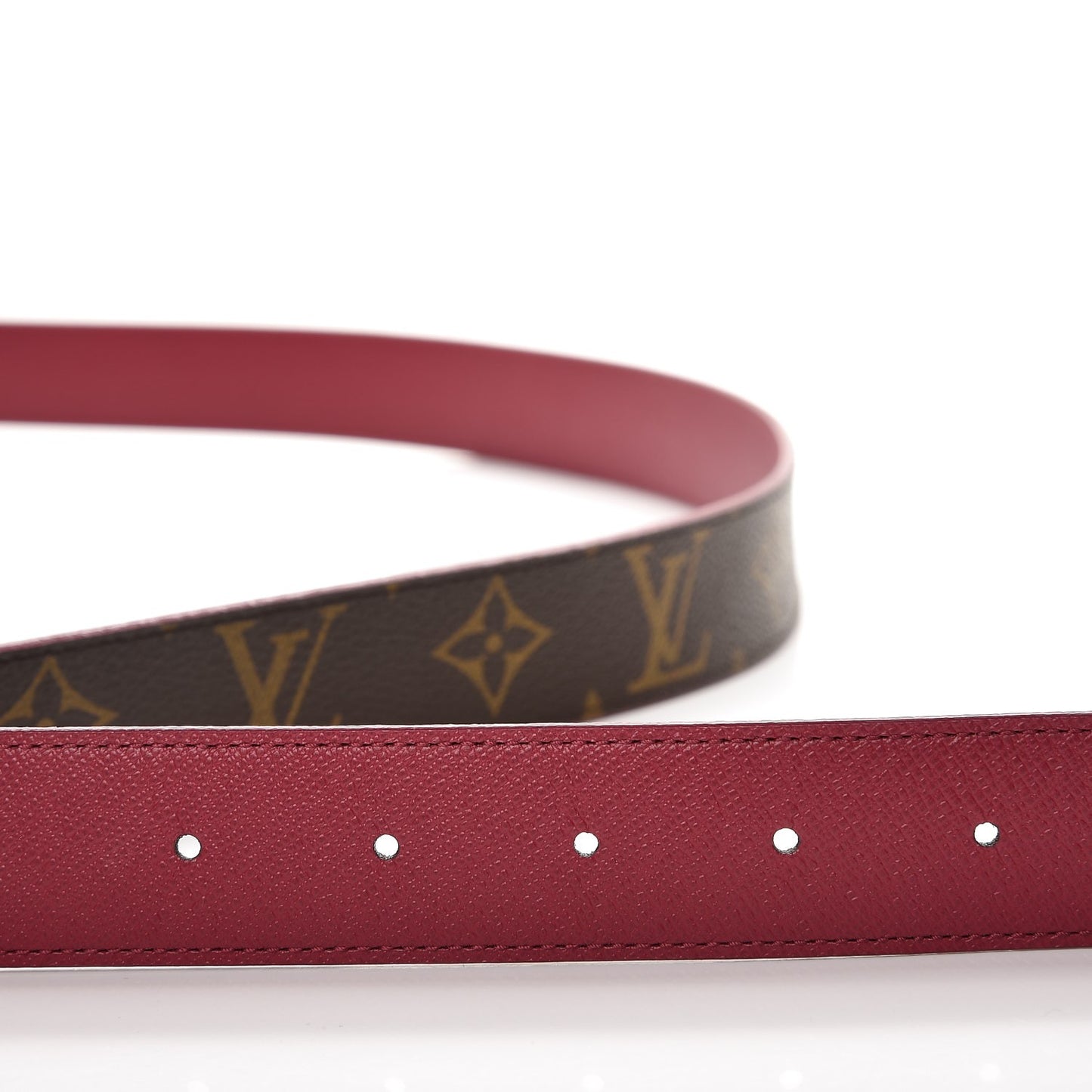 Calfskin Monogram 30mm LV Initiales Reversible Belt 80 32 Fuschia