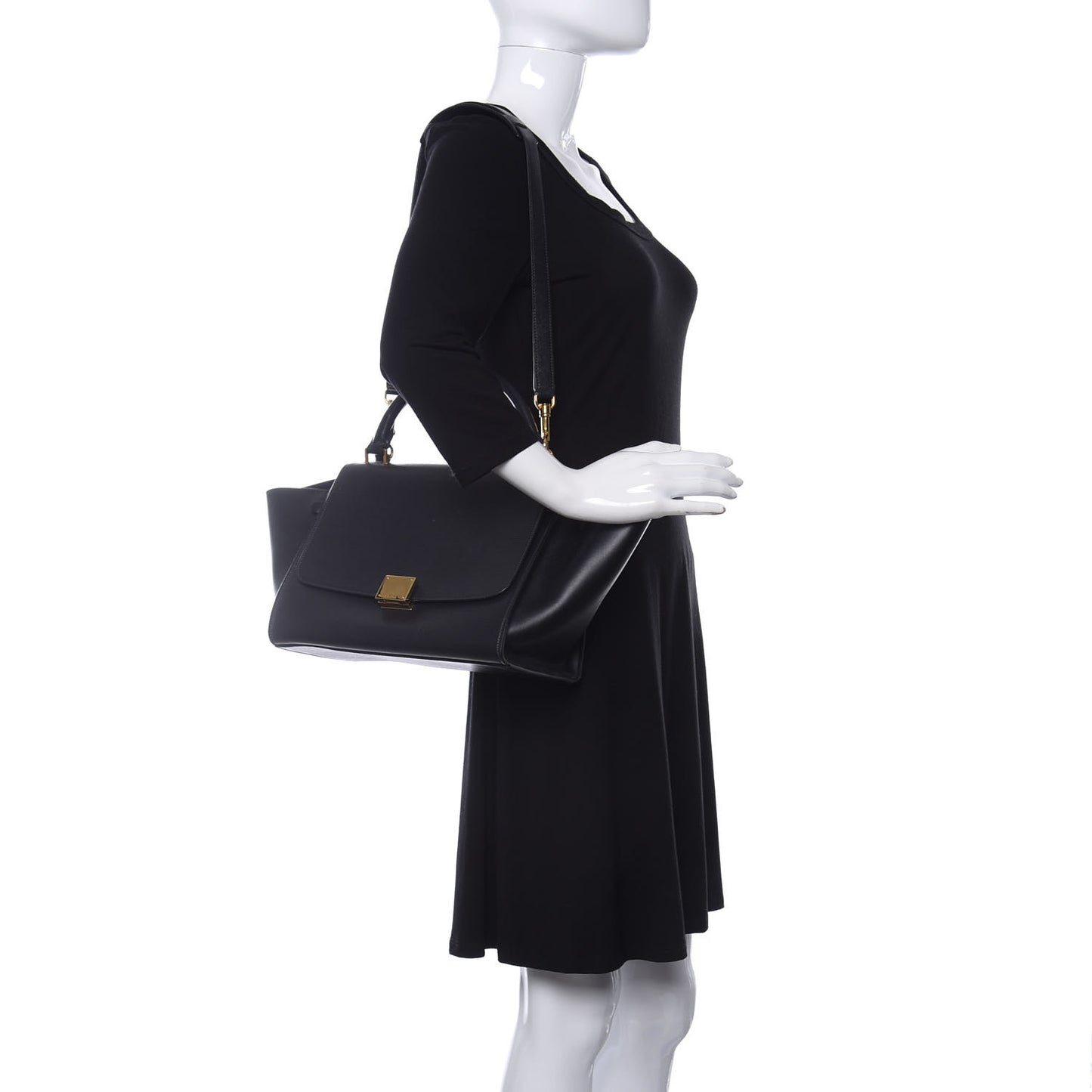 Liege Calfskin Small Trapeze Black
