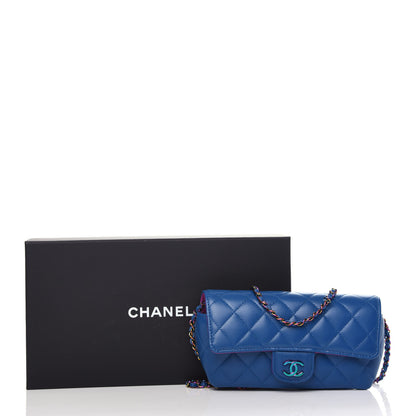 Chanel Lambskin Quilted Glasses Case With Chain Blue Purple 11 of 11