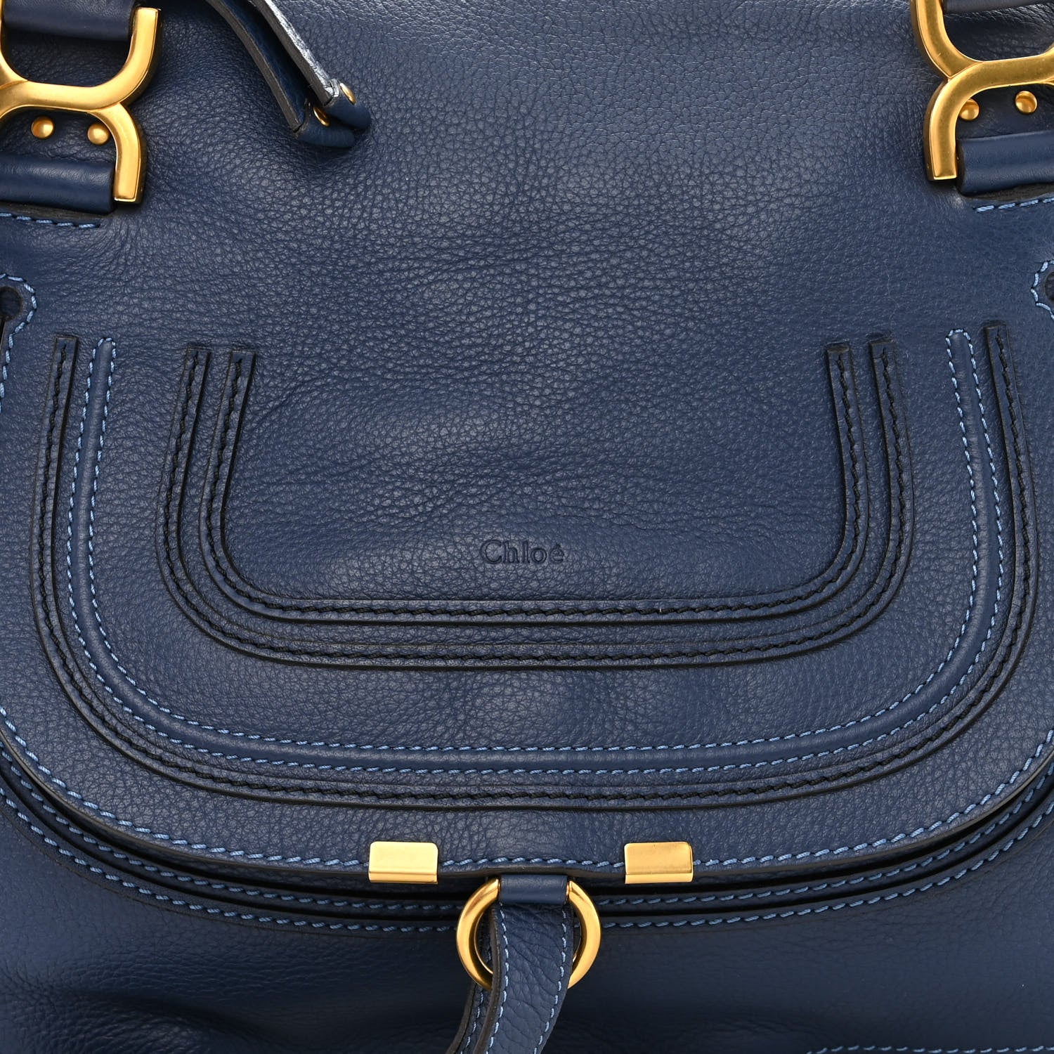 Chloe Calfskin Medium Marcie Satchel Royal Navy 13 of 20