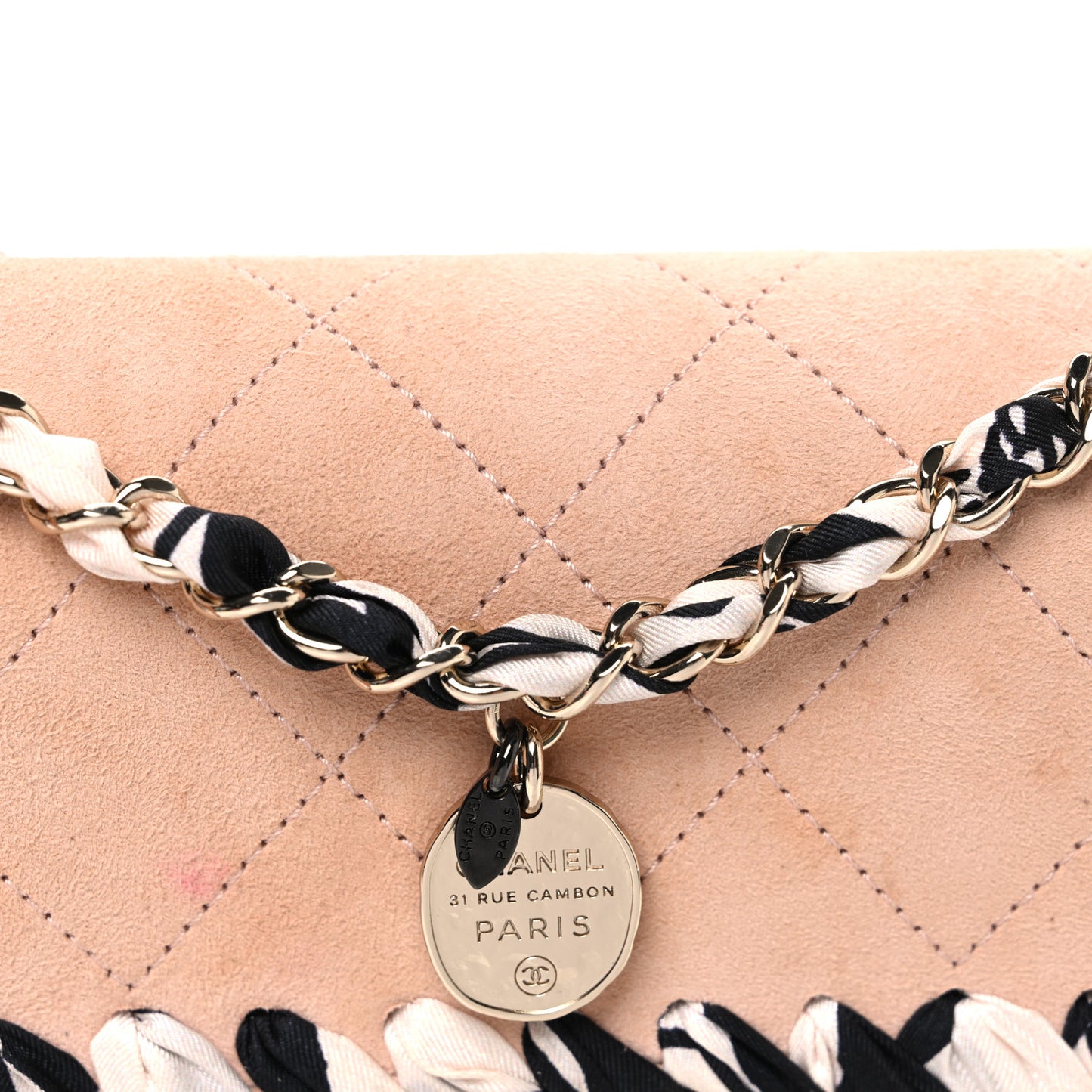 Suede Calfskin Braided Mini My Own Frame Flap Beige
