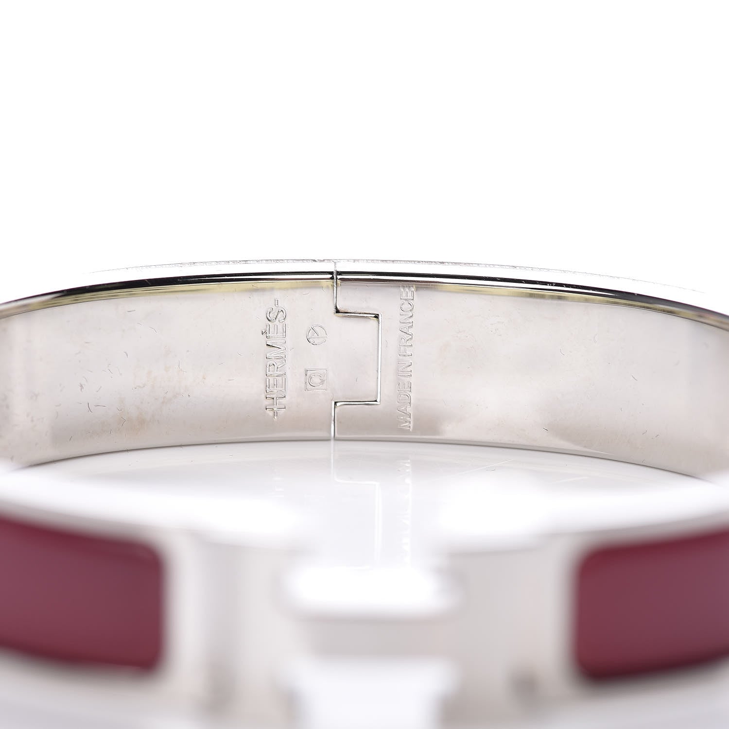 Hermes Enamel Narrow Clic Clac H Bracelet GM Rouge De Chine 3 of 5