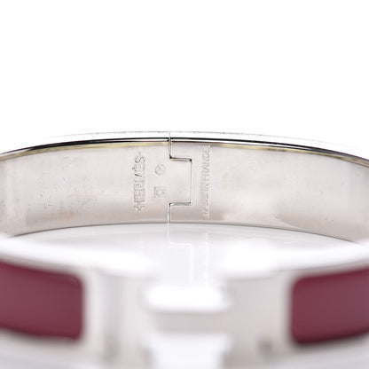 Hermes Enamel Narrow Clic Clac H Bracelet GM Rouge De Chine 3 of 5