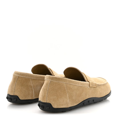 Hermes Suede Calfskin Mens Lazy Loafers 40 Beige Sable 5 of 9
