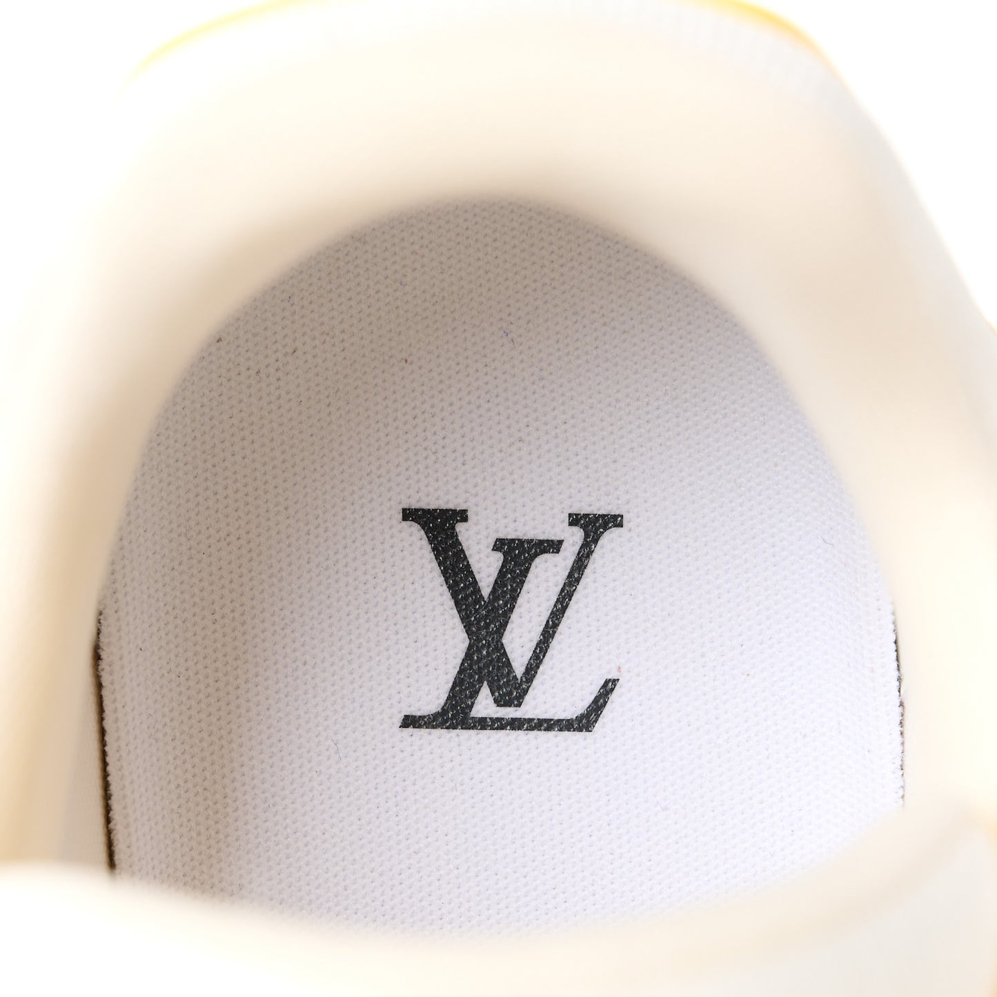 Calfskin Embossed Monogram Mens LV Trainer Sneakers 8.5 Yellow White