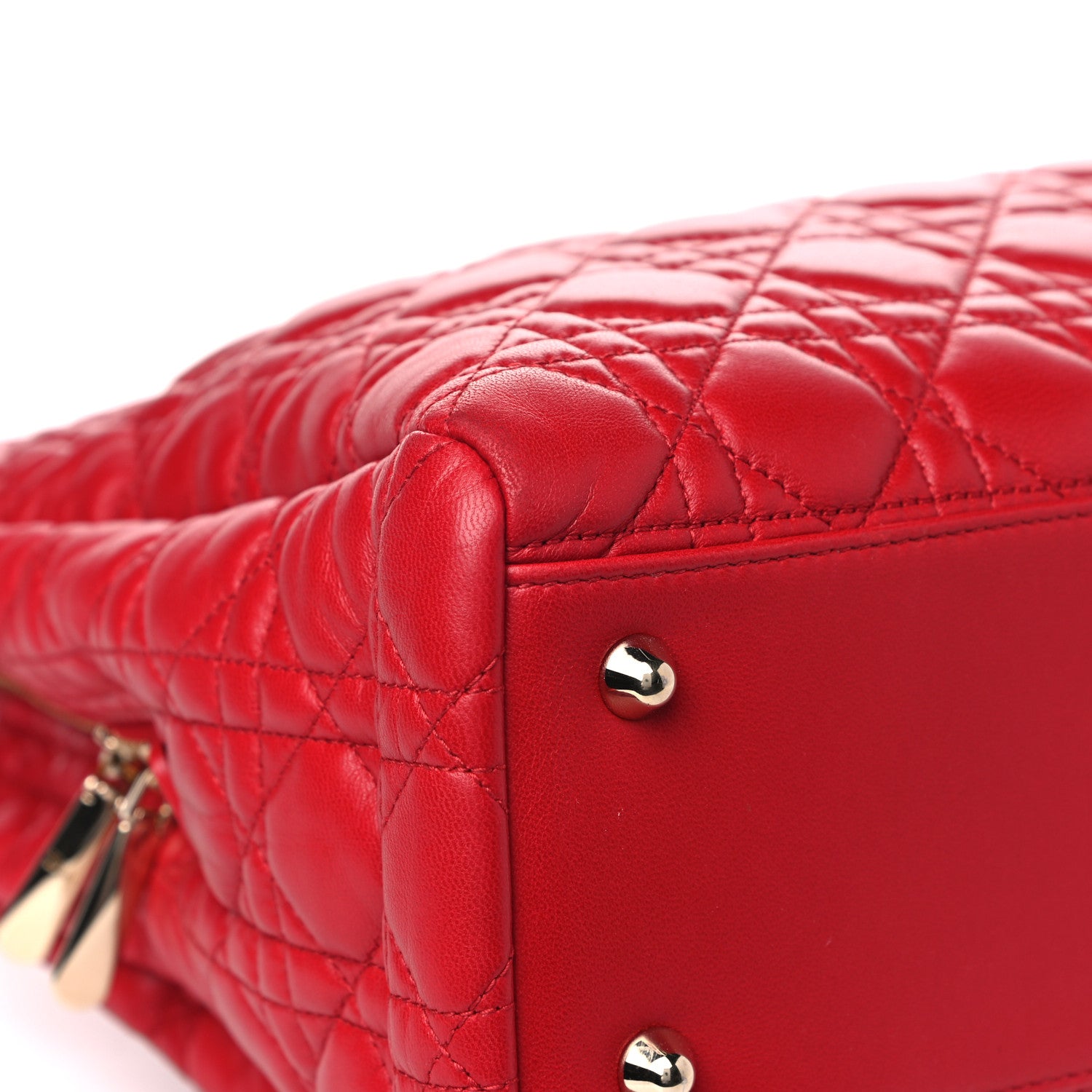 Christian Dior Lambskin Cannage Large Dior Soft Shopping Tote Red 9 of 14