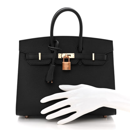 Hermes Epsom Birkin Sellier 25 Black 2 of 11