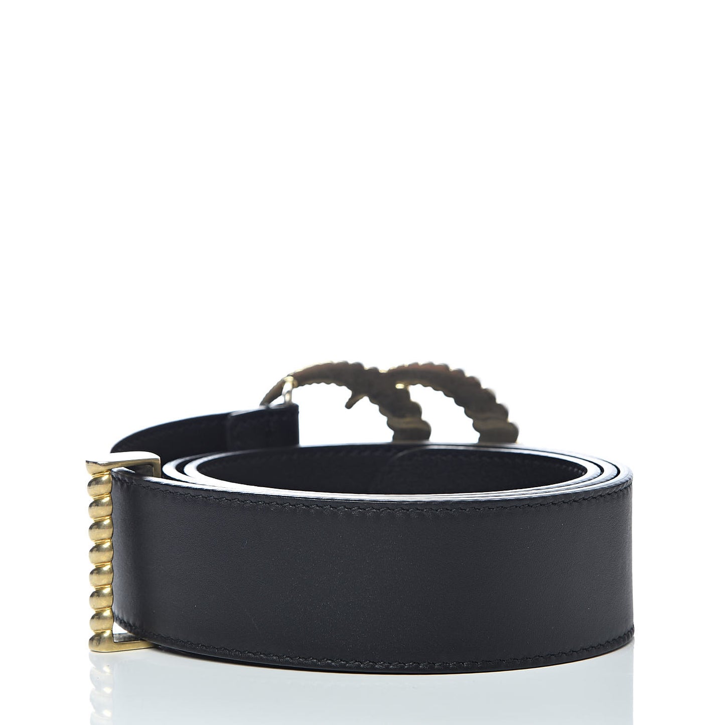 Moon Calfskin Torchon Double G 40mm Belt 85 34 Black