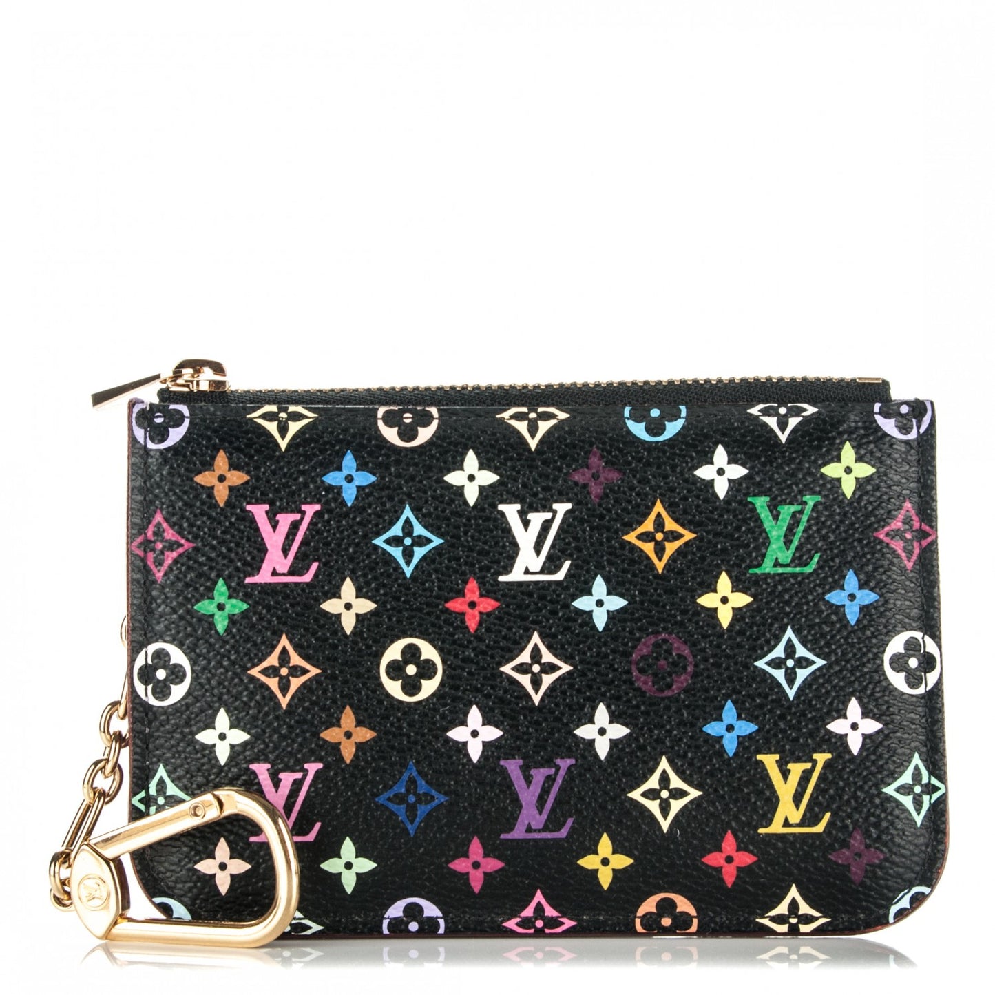 Monogram Multicolor Key Pouch Black Violet