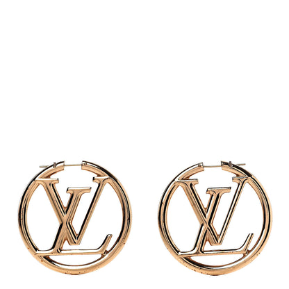 Louis Vuitton Metal Louise Hoop Earrings Gold 2 of 7