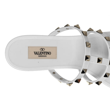Valentino Garavani PVC Jelly Rockstud Caged Flat Thong Sandals 41 Optic White 6 of 8