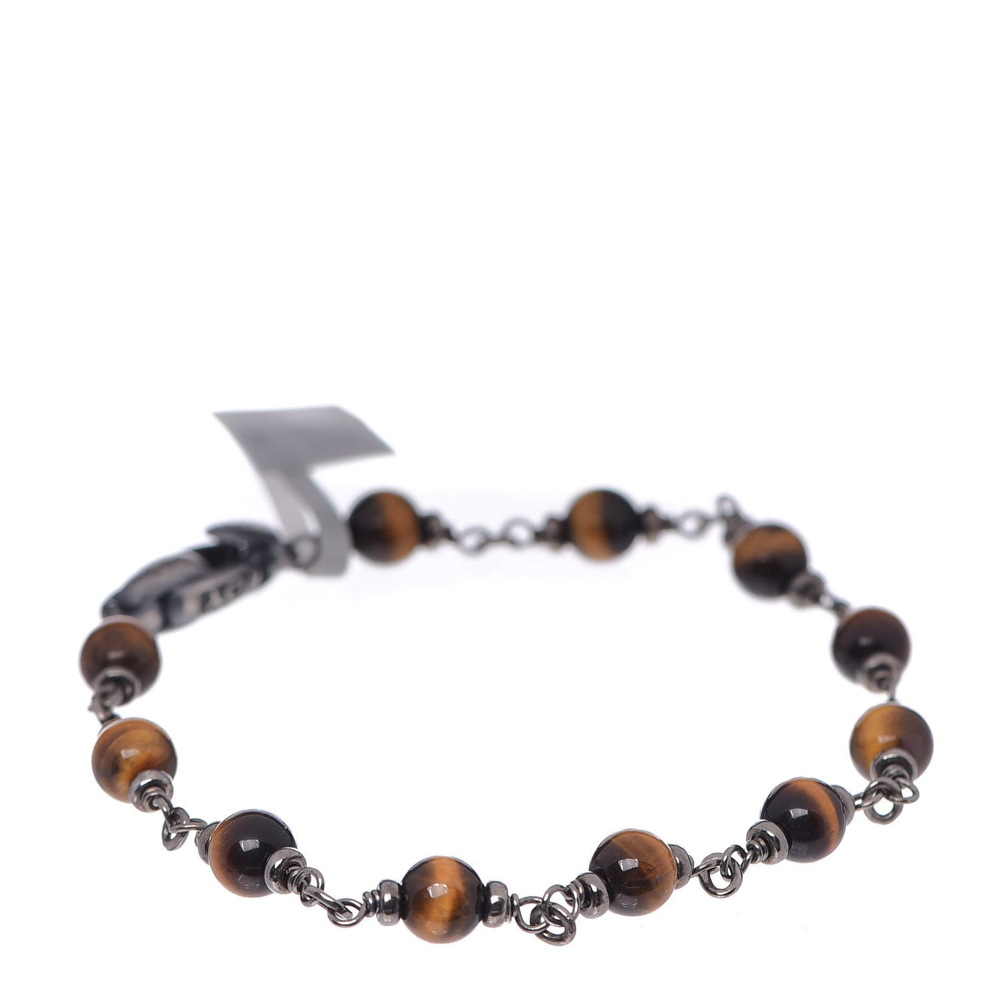 Sterling Silver Tiger's Eye Mens Spiritual Beads Rosary Bracelet M
