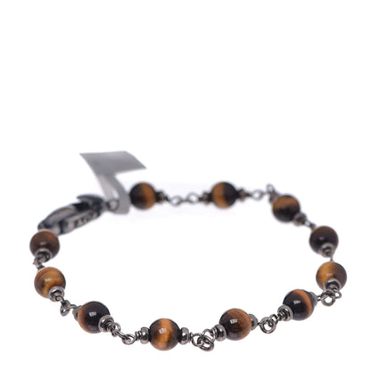 David Yurman Sterling Silver Tiger's Eye Mens Spiritual Beads Rosary Bracelet M 1 of 4