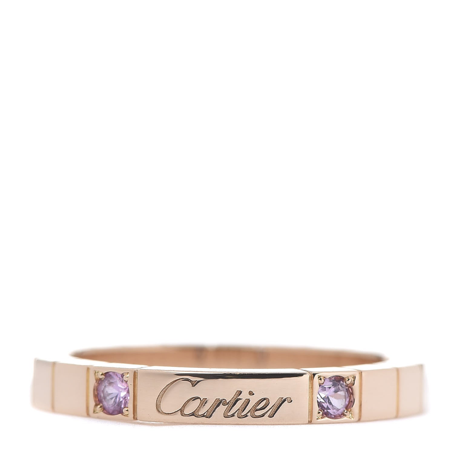 Cartier 18K Pink Gold Pink Sapphire Lanieres Ring 59 8.75 1 of 4