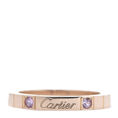 Cartier 18K Pink Gold Pink Sapphire Lanieres Ring 59 8.75 1 of 4