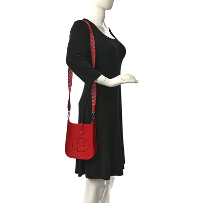 Hermes Taurillon Maurice Zigzag Sangle Evelyne TPM Rouge De Coeur Bleu Du Nord 2 of 10