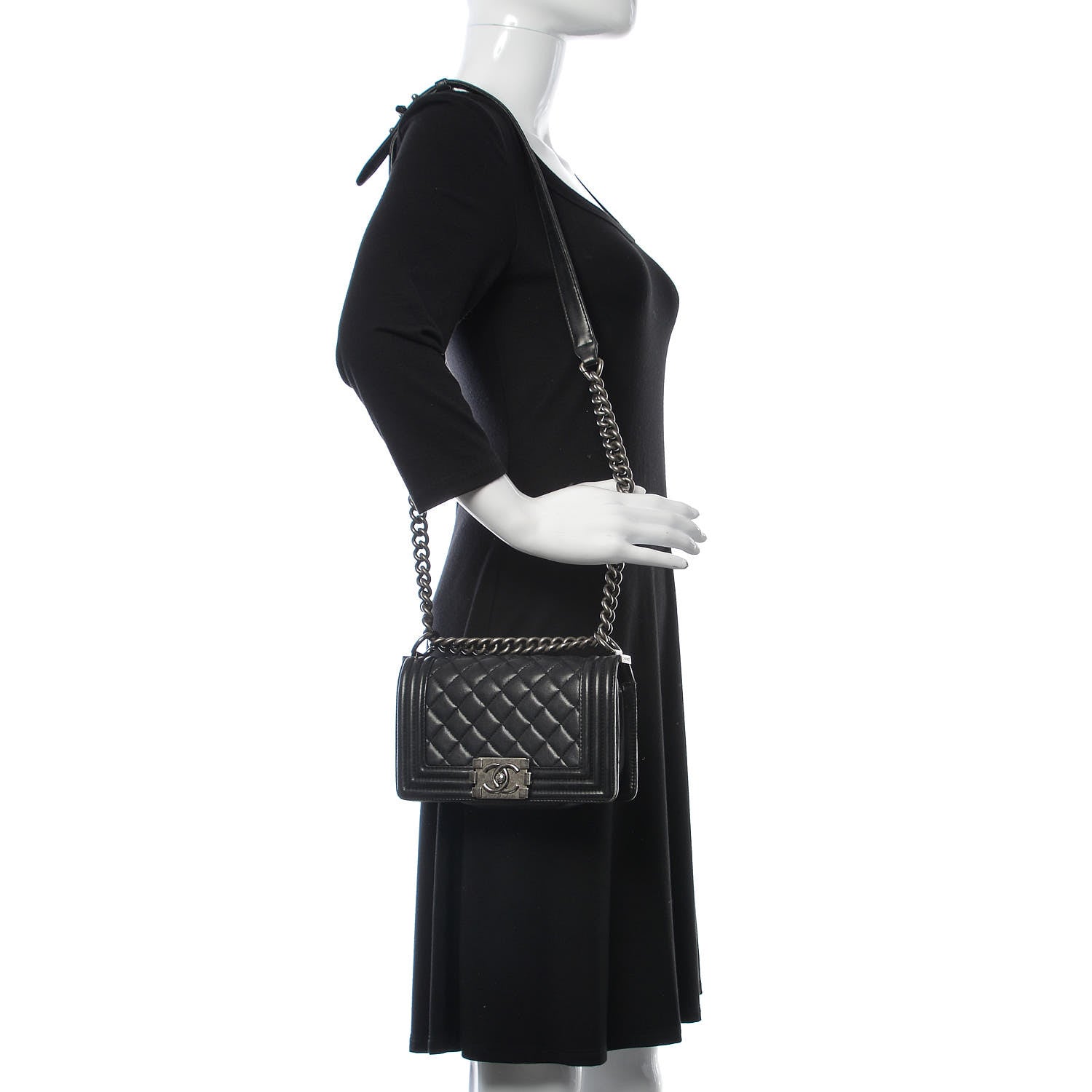 Chanel Lambskin Quilted Small Boy Flap Black 2 of 14