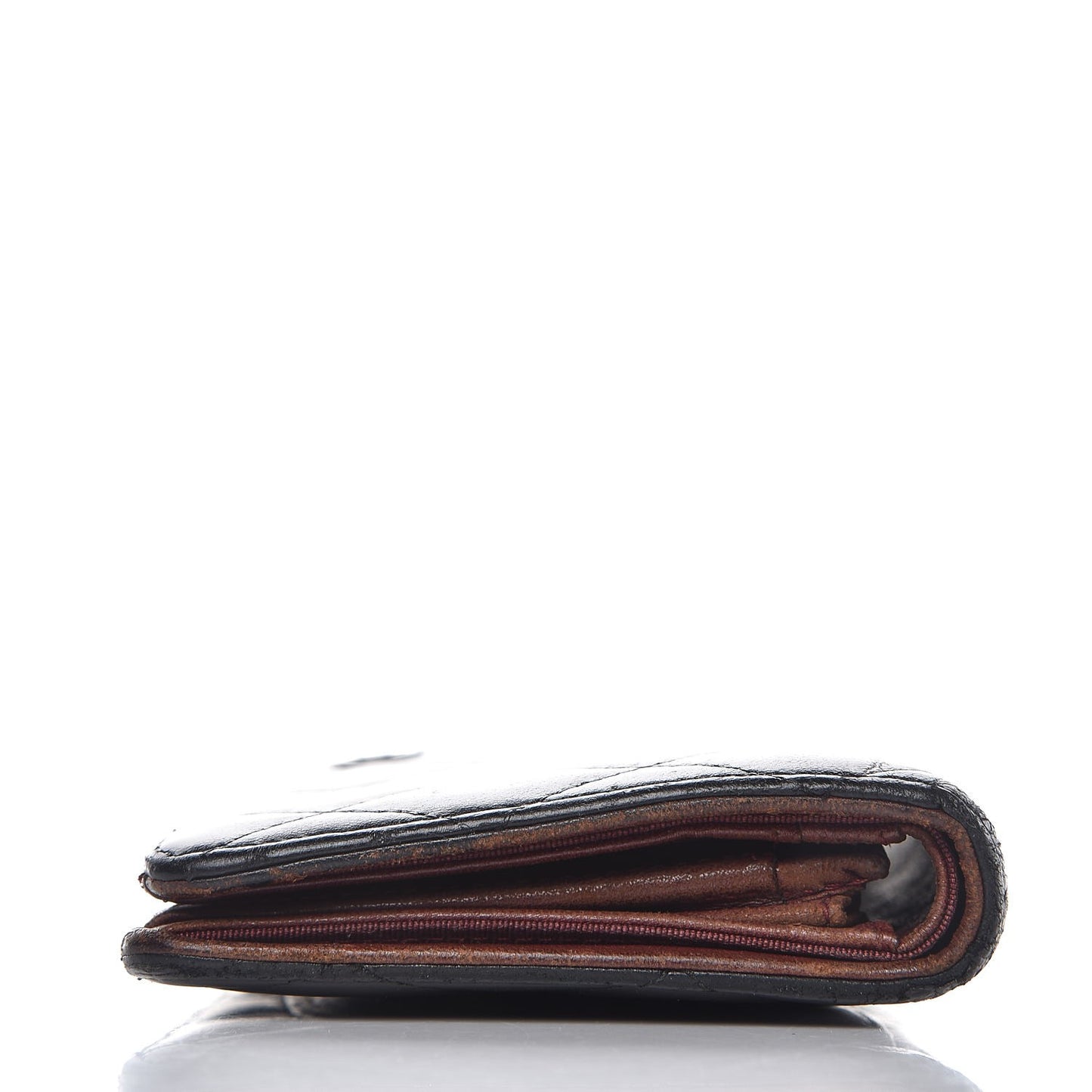 Lambskin Quilted Yen Wallet Black