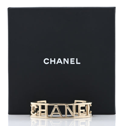 Chanel Metal Logo Cuff Bracelet Gold 5 of 5