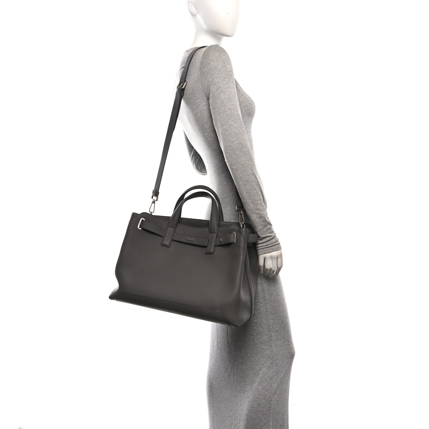 Christian Dior Icons Calfskin Medium Normandie Tote Grey 2 of 11