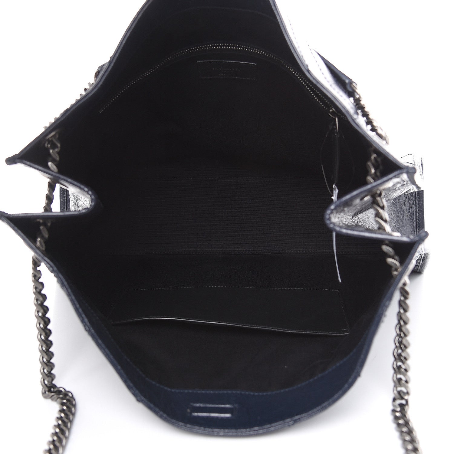 Saint Laurent Crinkled Calfskin Matelasse Monogram Niki Shoulder Bag Deep Marine 5 of 12