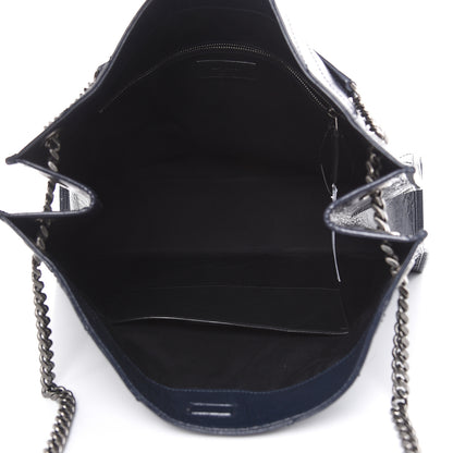 Saint Laurent Crinkled Calfskin Matelasse Monogram Niki Shoulder Bag Deep Marine 5 of 12