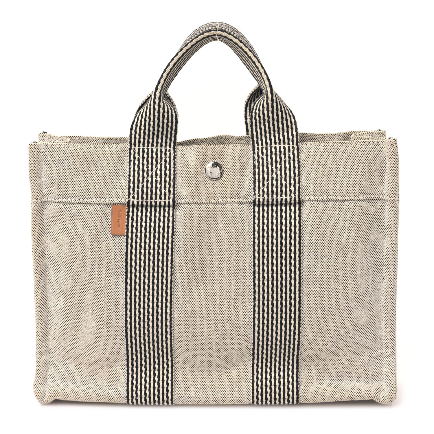 Hermes Canvas Herline PM Tote Light Grey 1 of 9