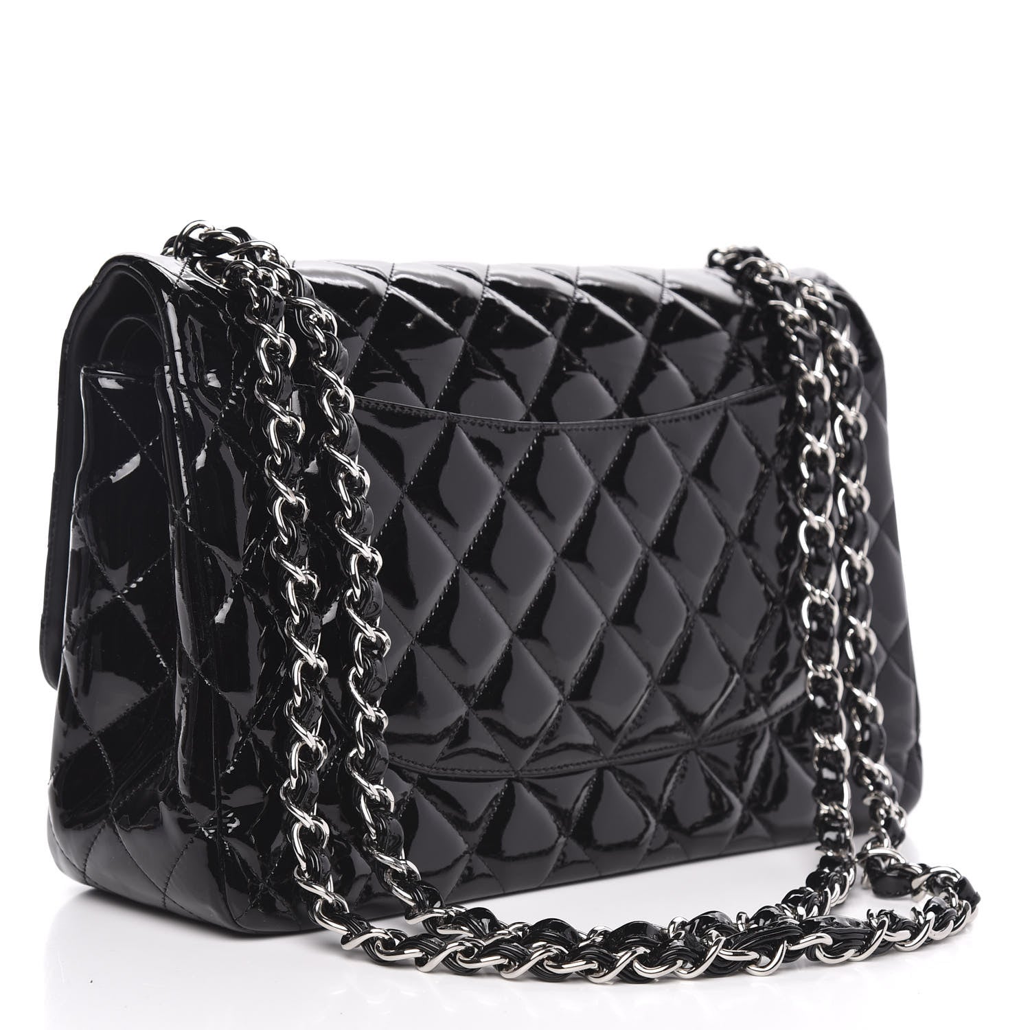 Chanel Patent Quilted Jumbo Double Flap Black 3 of 14