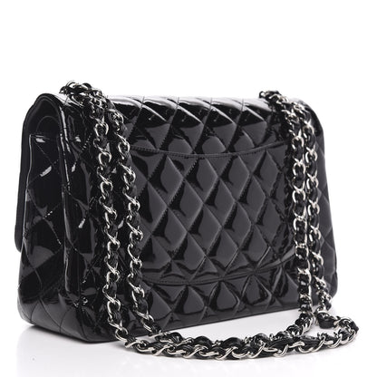 Chanel Patent Quilted Jumbo Double Flap Black 3 of 14