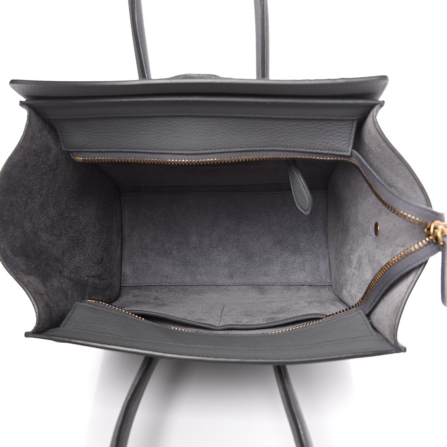 Celine Baby Drummed Calfskin Micro Luggage Kohl 4 of 8