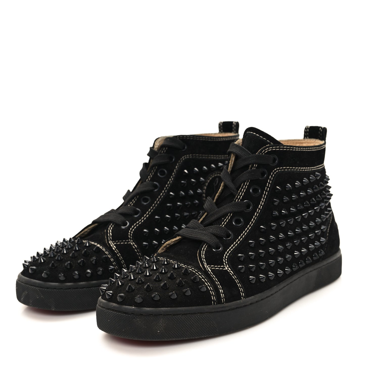 Veau Velours Womens Louis Spikes Flat Sneakers 39.5 Black