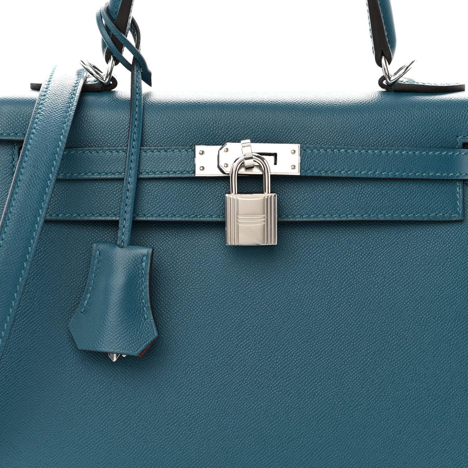 Hermes Madame Calfskin Verso Kelly Sellier 25 Vert Bosphore Sienne 7 of 9